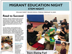 Screenshot of Ekwok's family night newsletter 